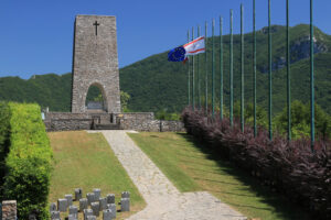 Sant’Anna di Stazzema Ossuary monument of Sant’Anna di Stazzema. Memorial of the Nazi massacre of 12 August 1944. Toscana - MyVideoimage.com | Foto stock & Video footage