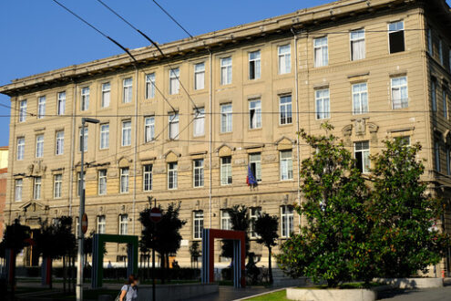 School building. Costa classical high school in La Spezia. Stock photos. - MyVideoimage.com | Foto stock & Video footage