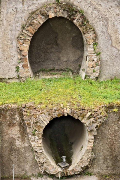 Sewer pipes. Ancient Rome. Roman sewer pipes. Archaeological excavations. - MyVideoimage.com | Foto stock & Video footage