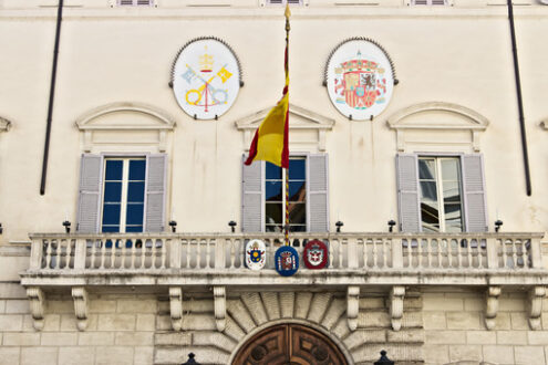 Spanish embassy, Rome. Front of the building housing the Spanish embassy. - MyVideoimage.com | Foto stock & Video footage