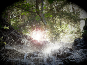 Splashes of water illuminated by the sun. - MyVideoimage.com