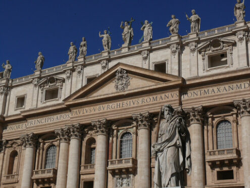 St. Peter’s Basilica in the Vatican in Rome. Facade. - MyVideoimage.com
