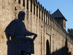 Statue of the philosopher Averroes. (Silhouette). Sevilla photo