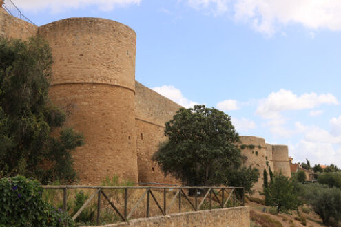 Stone walls of the town of Magliano in Toscana, Maremma. At the - MyVideoimage.com