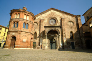 Superfetation in a church. Romanesque brick church. Stock photos. - MyVideoimage.com | Foto stock & Video footage