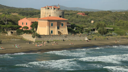 Torre della Tagliata or Puccini Tower, on the beach of Ansedonia - MyVideoimage.com