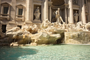 Trevi Rome. Trevi Fountain in Rome with the sculpture of Neptune. - MyVideoimage.com | Foto stock & Video footage