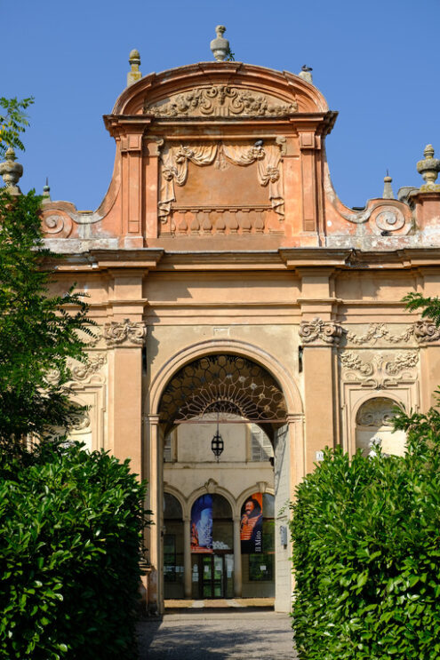 Triumphal arch. Giuseppe Verdi Museum in Busseto. Triumphal arch. Stock photos. - MyVideoimage.com | Foto stock & Video footage