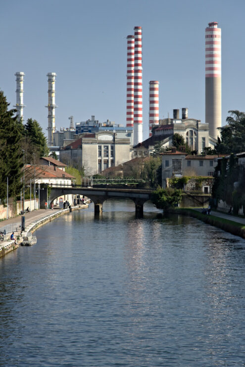 Turbigo power station, located along the Naviglio Grande. - MyVideoimage.com