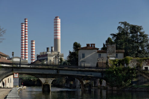 Turbigo power station, located along the Naviglio Grande. - MyVideoimage.com