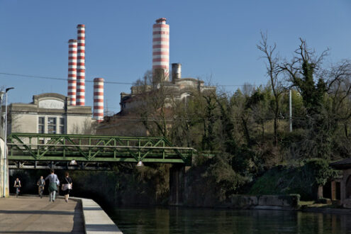 Turbigo power station, located along the Naviglio Grande. - MyVideoimage.com