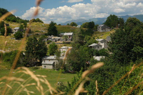 Tuscany village. Campocatino in Garfagnana, in the green valley of the Apuan Alps mountains.