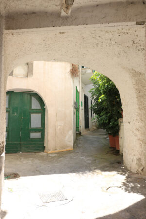 Typical Mediterranean courtyard with white walls, with vaults, p - MyVideoimage.com