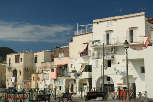 Typical degraded Mediterranean houses in the background of the b - MyVideoimage.com