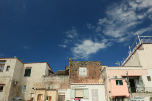 Typical degraded Mediterranean houses in the background of the b - MyVideoimage.com