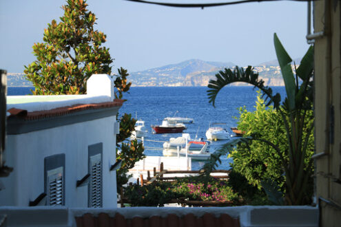 Typical houses of the Mediterranean village with the background - MyVideoimage.com