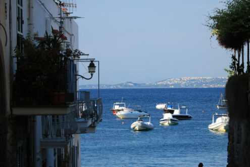 Typical houses of the Mediterranean village with the background - MyVideoimage.com