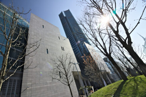 Uffici Regione Lombardia, Milano. Building headquarters of the Lombardy Region built with glass facade. - MyVideoimage.com | Foto stock & Video footage