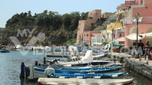 Video island of fishermen. Procida Island near Naples. Port of Corricella frequented by fishermen.   Video footage. - MyVideoimage.com | Foto stock & Video footage