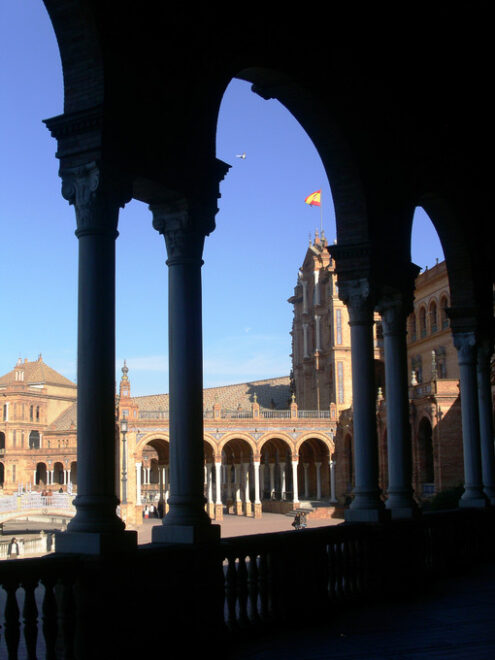 View of the royal palace taken from the porch. Sevilla photo