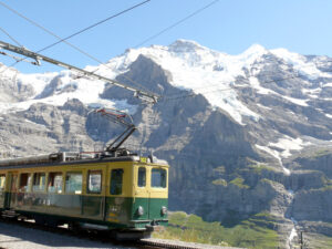 Wengen, Switzerland. 08/04/2009. Rack railway leading to the Jungfraujoch. Foto Svizzera. Switzerland photo