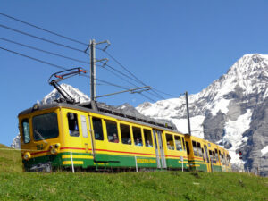 Wengen, Switzerland. 08/04/2009. Rack railway leading to the Jungfraujoch. - MyVideoimage.com