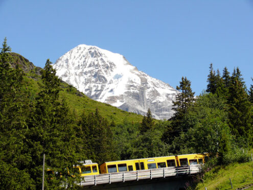 Wengen, Switzerland. 08/04/2009. Rack railway leading to the Jungfraujoch. - MyVideoimage.com