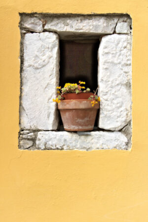 Window in white marble. Colonnata. Colonnata, Carrara, Tuscany. Detail of window and walls with marble. Photo stock royalty free. - MyVideoimage.com | Foto stock & Video footage