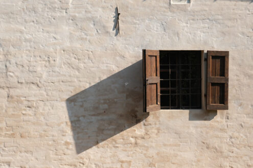 Wooden window. Wooden window on the facade of the country house. Stock photos. - MyVideoimage.com | Foto stock & Video footage